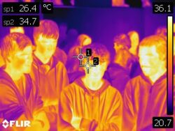Students engaged with thermal imaging