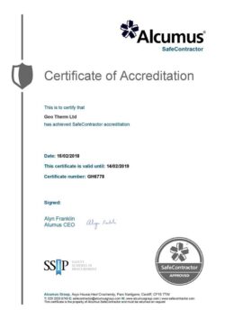 Geo Therm Ltd - Safe Contractor Cert 2018