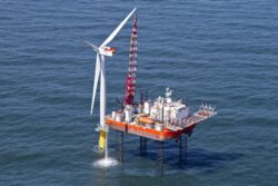 GMS Endeavour alongside offshore wind turbine